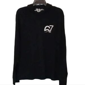 R8 Men's long sleeve shirt with hoodie Size Large Casual